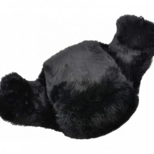 Bomber Hats Men's Rabbit Fur Trapper Hat Ear Flaps Russian Style Ushanka Hat - Black Rabbit Fur - C518H88XUOH $45.77