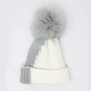 Skullies & Beanies knife Knitted Winter Snowboarding Slouchy - Gray & White - CT18IWHH5SL $24.96
