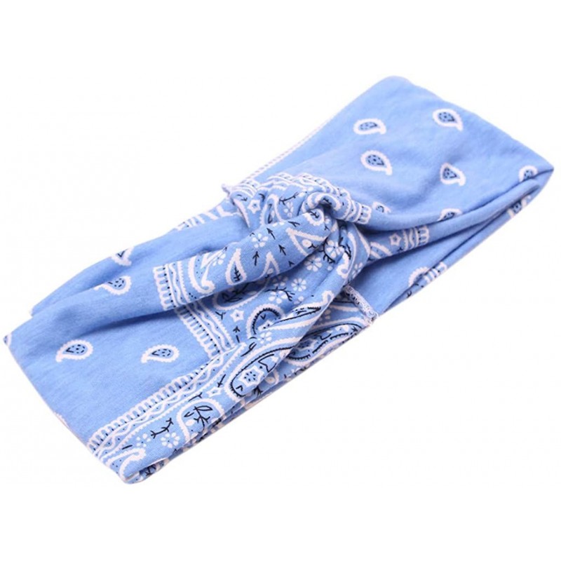 Pink Headband Women Fashion Bandana Scarf Square Head Scarf Female Bandanas Headwear Blue 