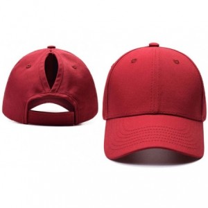 Baseball Caps Ponytail Baseball Cap Hat Adjustable Outdoor Sports Cap Hat for Women Famale Girls - Red - C718K0NLNM2 $23.96