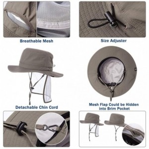 Sun Hats Packable Mens Safari SPF 50+ Fishing Bonnie Bush Sun Hat Bucket for Large Head Women 56-60cm - Darkgray_89025 - CH18...