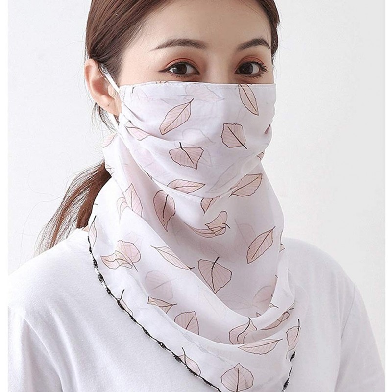 2pcs Women Floral Face Mask Dustproof Ice Silk Neck Gaiter Protector ...