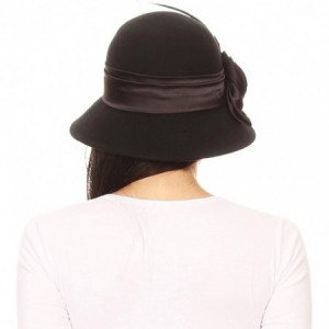 Bucket Hats Danielle Vintage Style Wool Cloche Hat - 2-black - C618H8IS408 $34.90