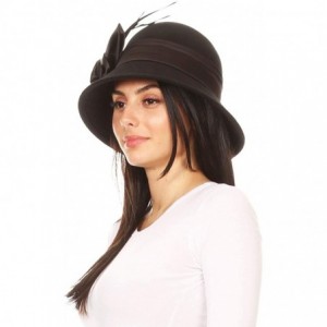 Bucket Hats Danielle Vintage Style Wool Cloche Hat - 2-black - C618H8IS408 $34.90
