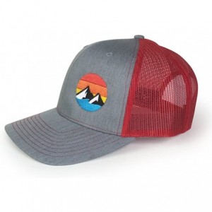 Baseball Caps Trucker Hat - Explore The Outdoors - Snapback Hats for Men - Heather Grey/Red - CW1875OC8HE $44.00