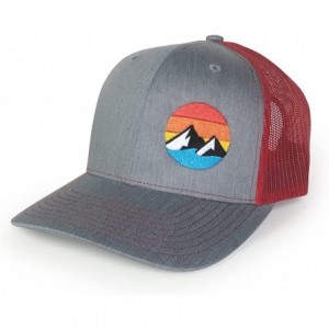 Baseball Caps Trucker Hat - Explore The Outdoors - Snapback Hats for Men - Heather Grey/Red - CW1875OC8HE $44.00