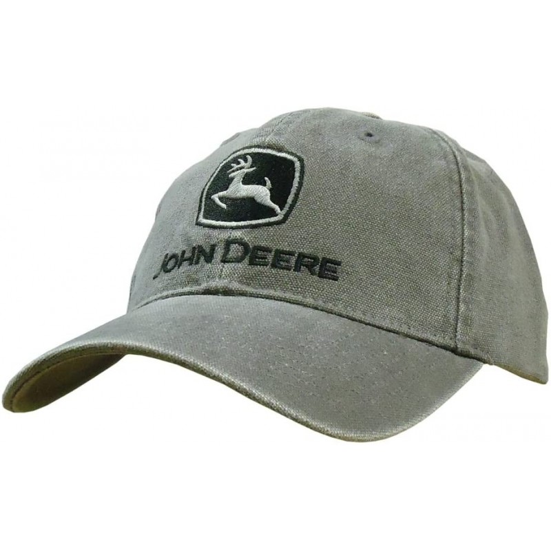 John Deere Washed Canvas & Embroidery Cap Charcoal - CP11ETU8NOT