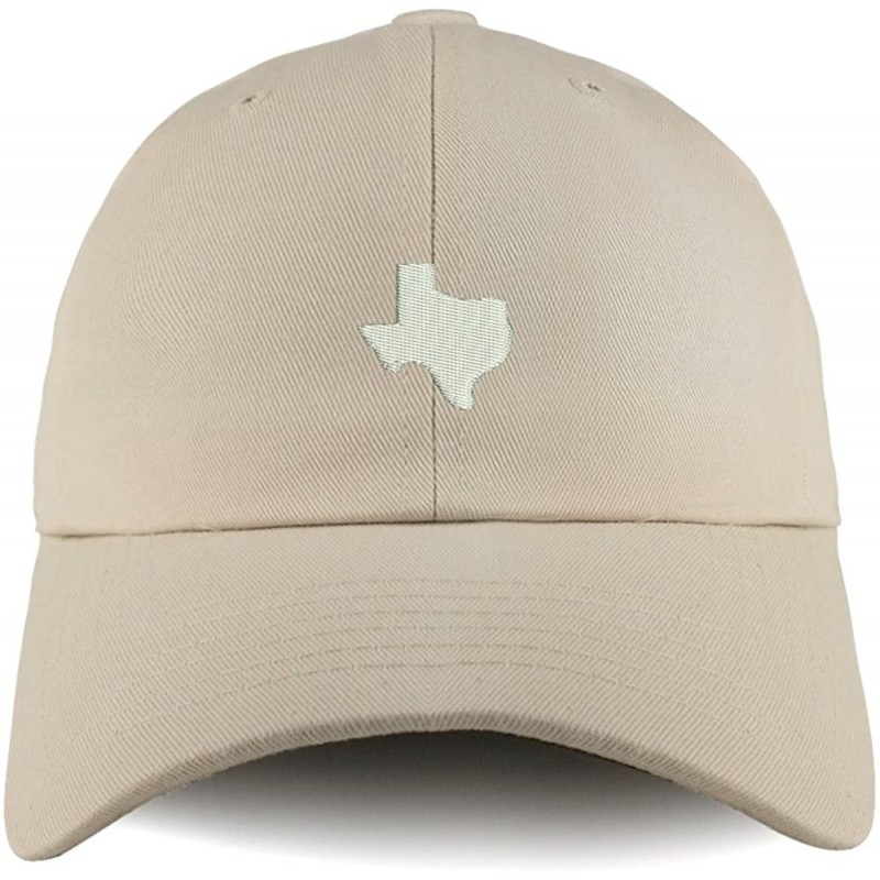 Baseball Caps Texas State Map Embroidered Low Profile Soft Cotton Dad Hat Cap - Beige - CD18D4XE2E9 $32.63