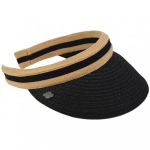 Visors Women Men Straw Sports Tennis Golf Sun Visor Hats - Black - C21850QZRMX $39.71