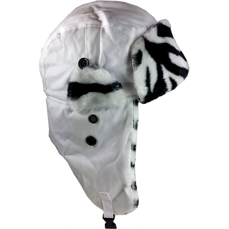 Bomber Hats Winter Trooper- Trapper- or Hunting Hat Faux Fur Zebra Trim - CD127OUZIWZ $23.13