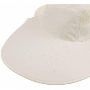 Sun Hats Outdoor Sun Hat Men Women Flap Fishing Hat Neck Face Cover Mesh Bucket Hat UPF 50+ - Beige - CX18UUWOHE5 $23.85