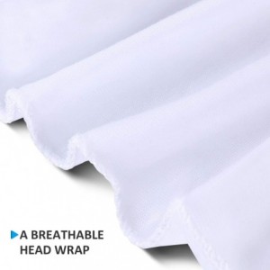 Headbands Turban Stretch Head Wrap Scarf Jersey Knit extra long 70"x33" for Women - White - CX18RLYL7K4 $23.82